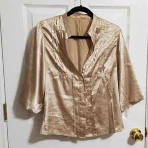 Gold silk top